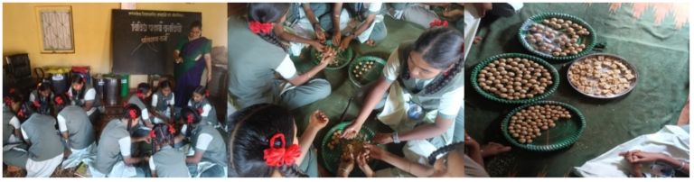 “ माध्यमिक विद्यामंदिर ताम्हाने” च्या विद्यार्थिनींचे स्नेह समृध्दी मंडळ संस्थेमार्फत घेतलेल्या “तिळगुळ लाडू” बनविण्याच्या प्रशिक्षणाला मुलींचा उत्स्फुर्त प्रतिसाद